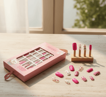 Febble - Kids Pink Bunny False Nails
